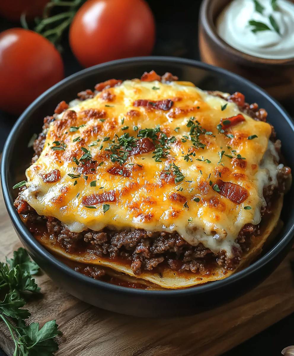 Low-Carb Bacon Cheeseburger Casserole