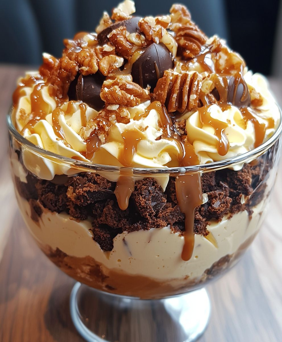 caramel cheesecake brownie trifle