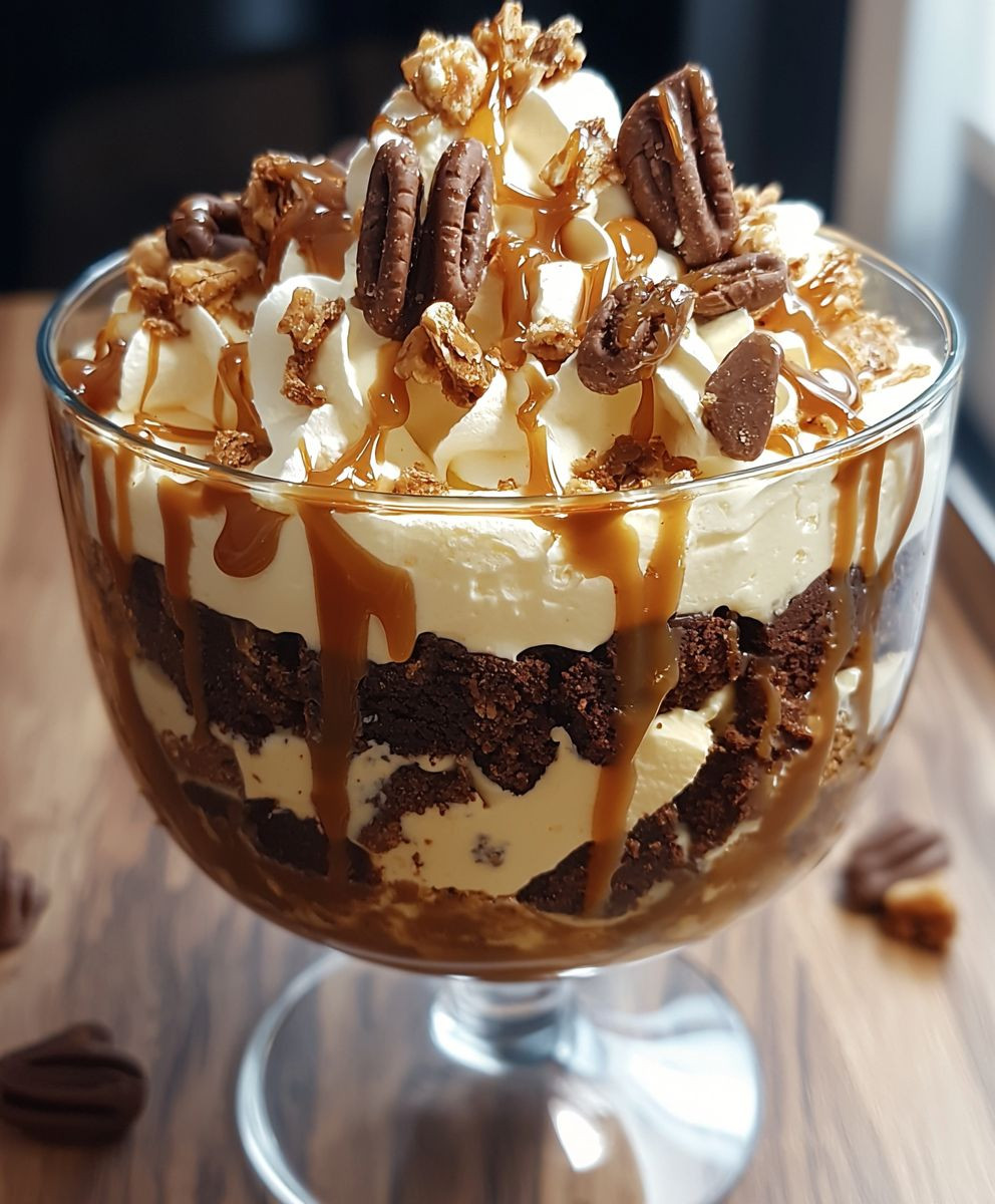 caramel cheesecake brownie trifle
