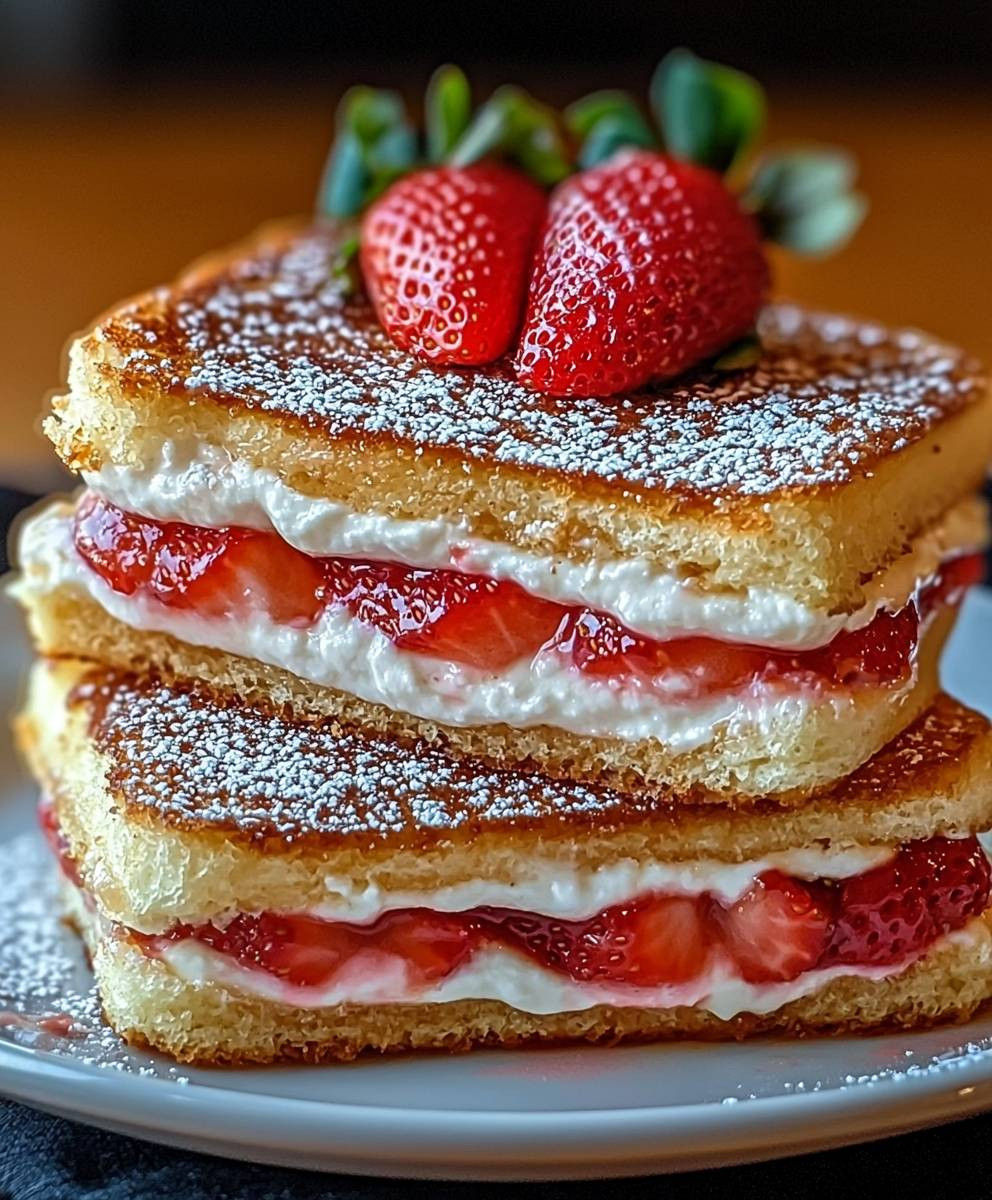 Fried Strawberry Cheesecake Sandwiches