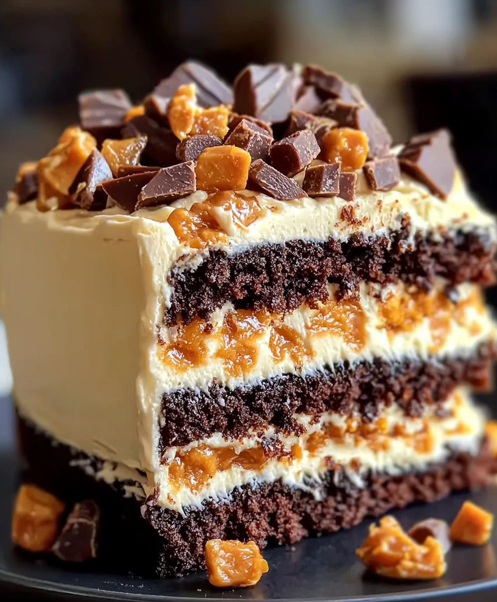 Butterfinger Bomb Cake Dessert
