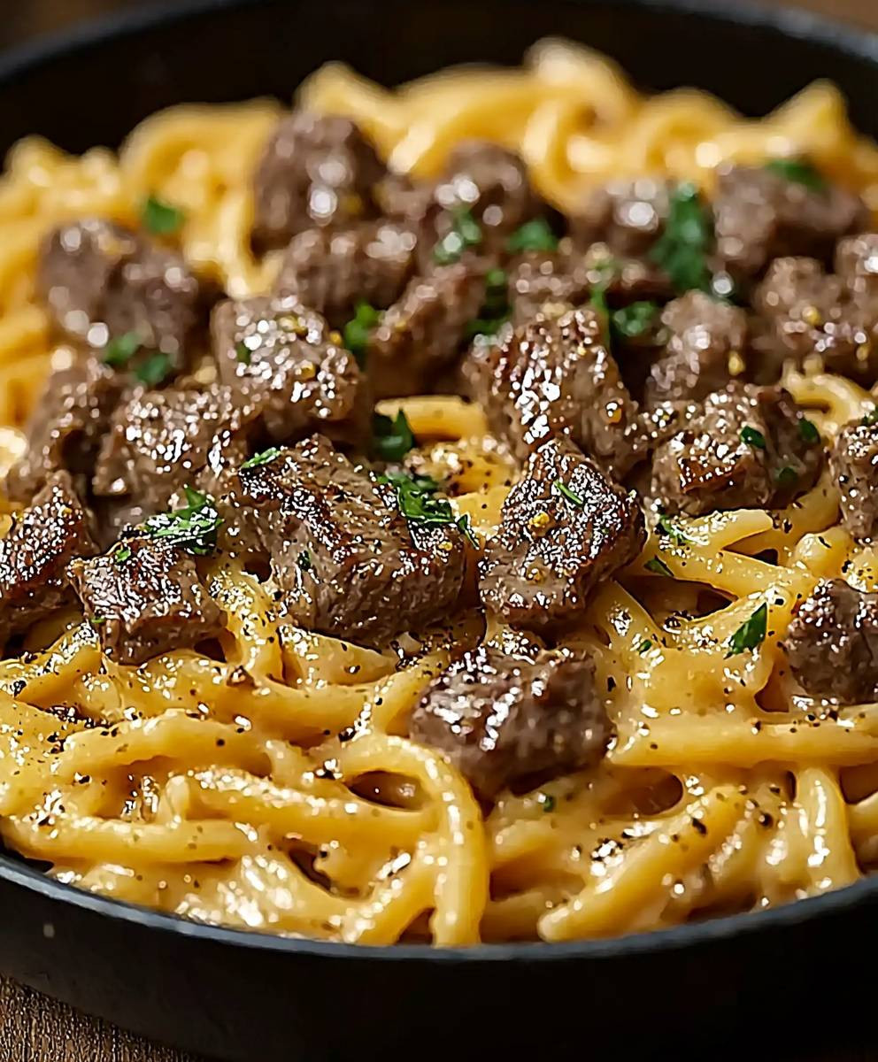 Beef Garlic Butter Pasta