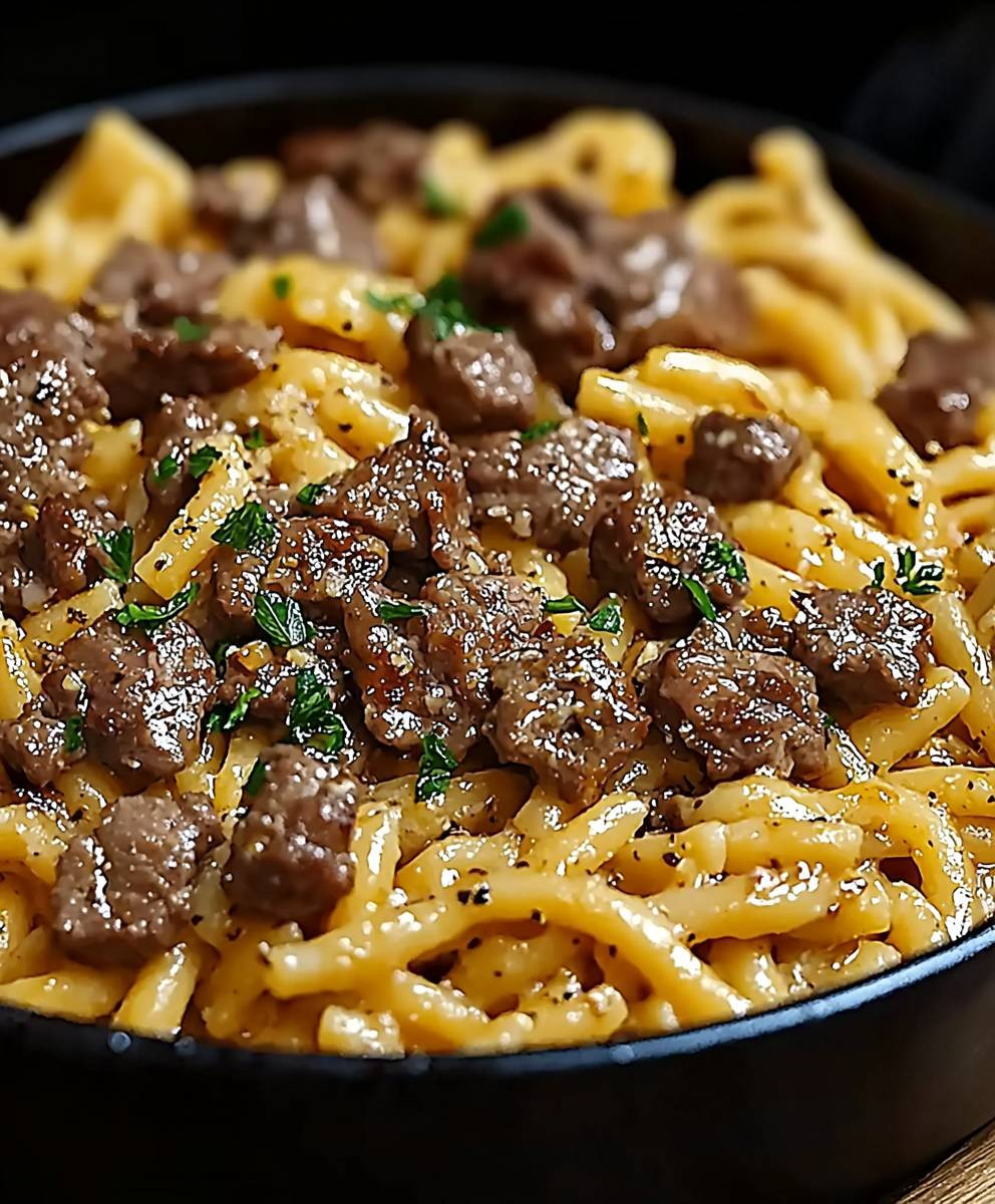 Beef Garlic Butter Pasta
