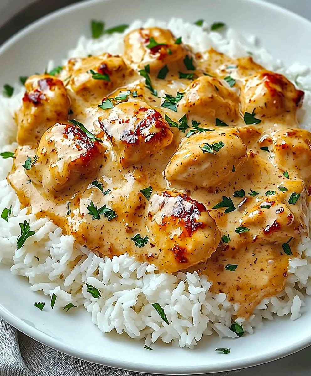 Creamy Smothered Chicken Rice