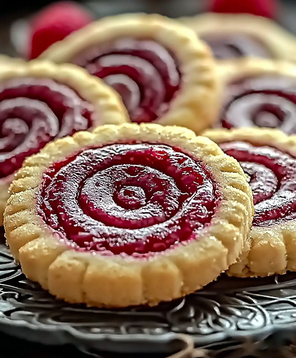 Raspberry Swirl Shortbread Cookies