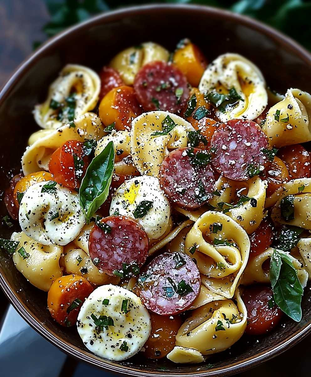 Salami Mozzarella Tortellini Salad