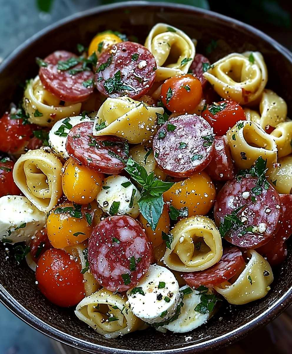 Salami Mozzarella Tortellini Salad