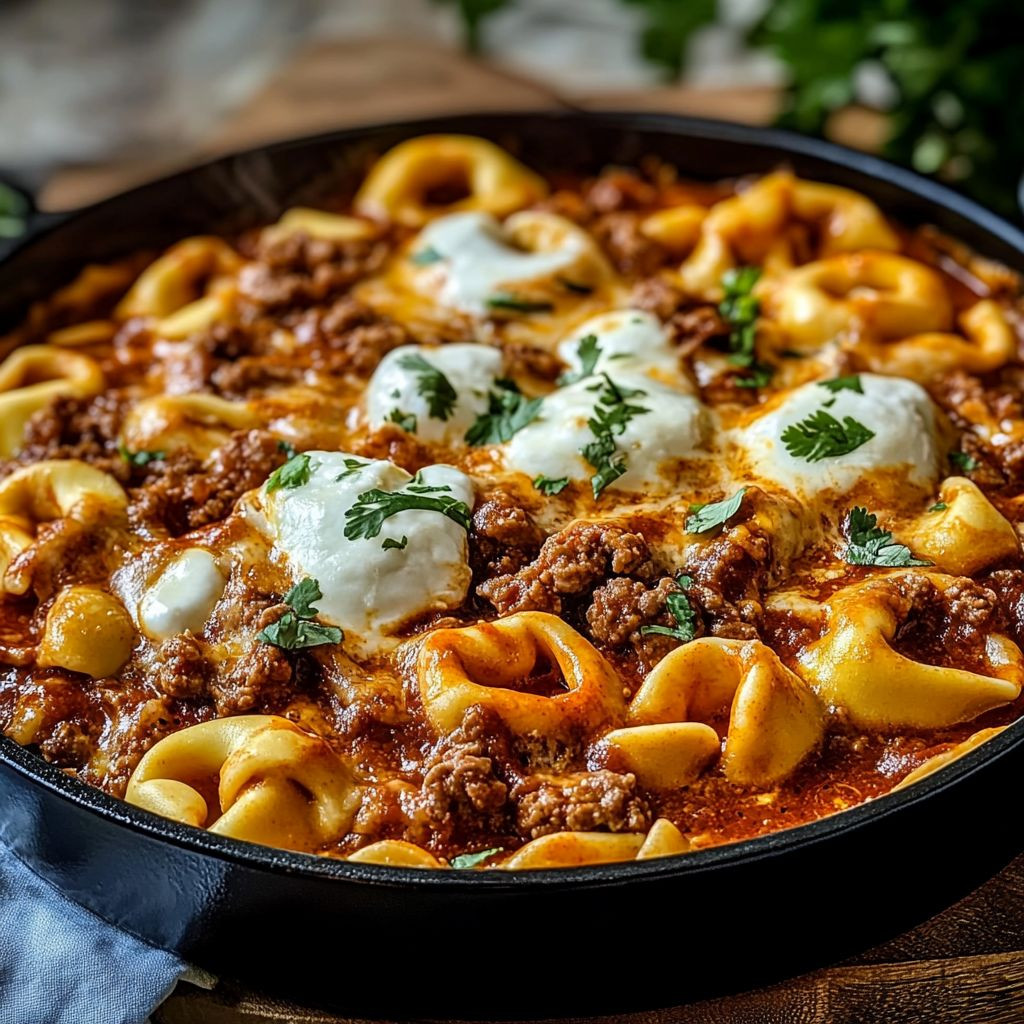 Cheesy Beef Enchiladas Tortellini