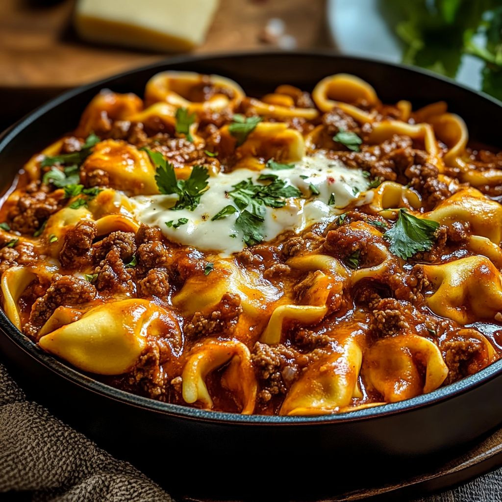 Cheesy Beef Enchiladas Tortellini