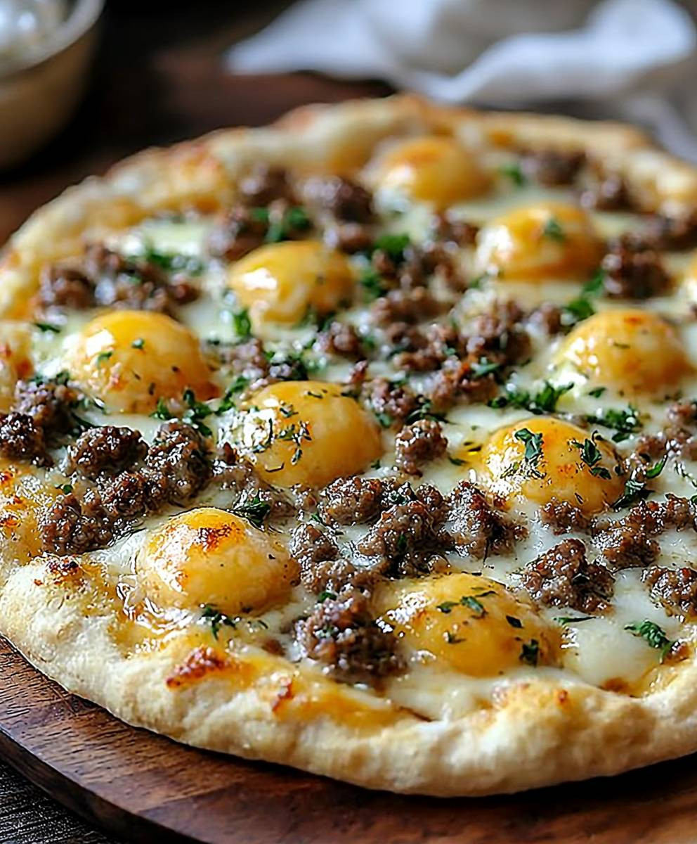 Biscuits and Sausage Gravy Pizza