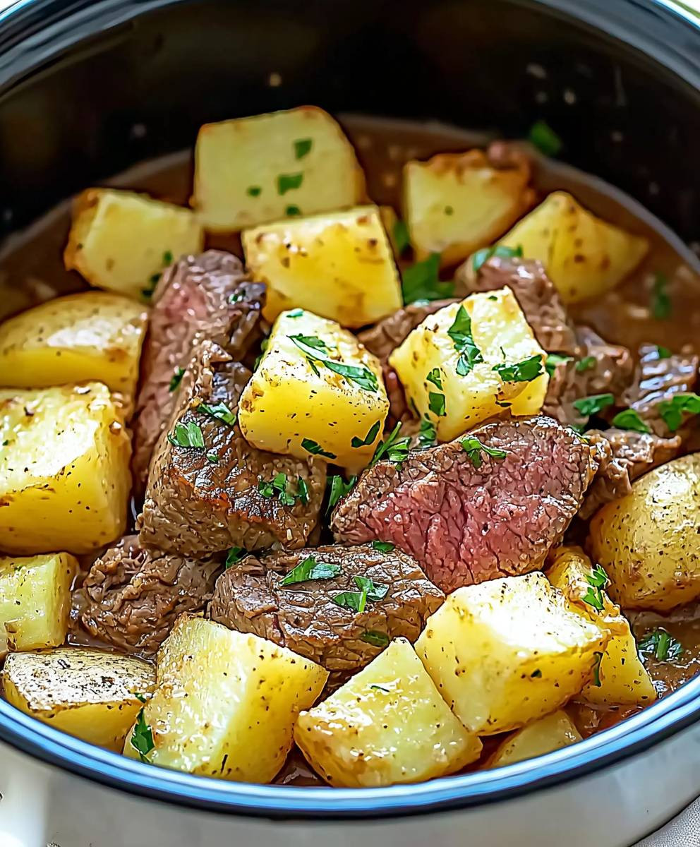 Slow Cooker Steak Casserole