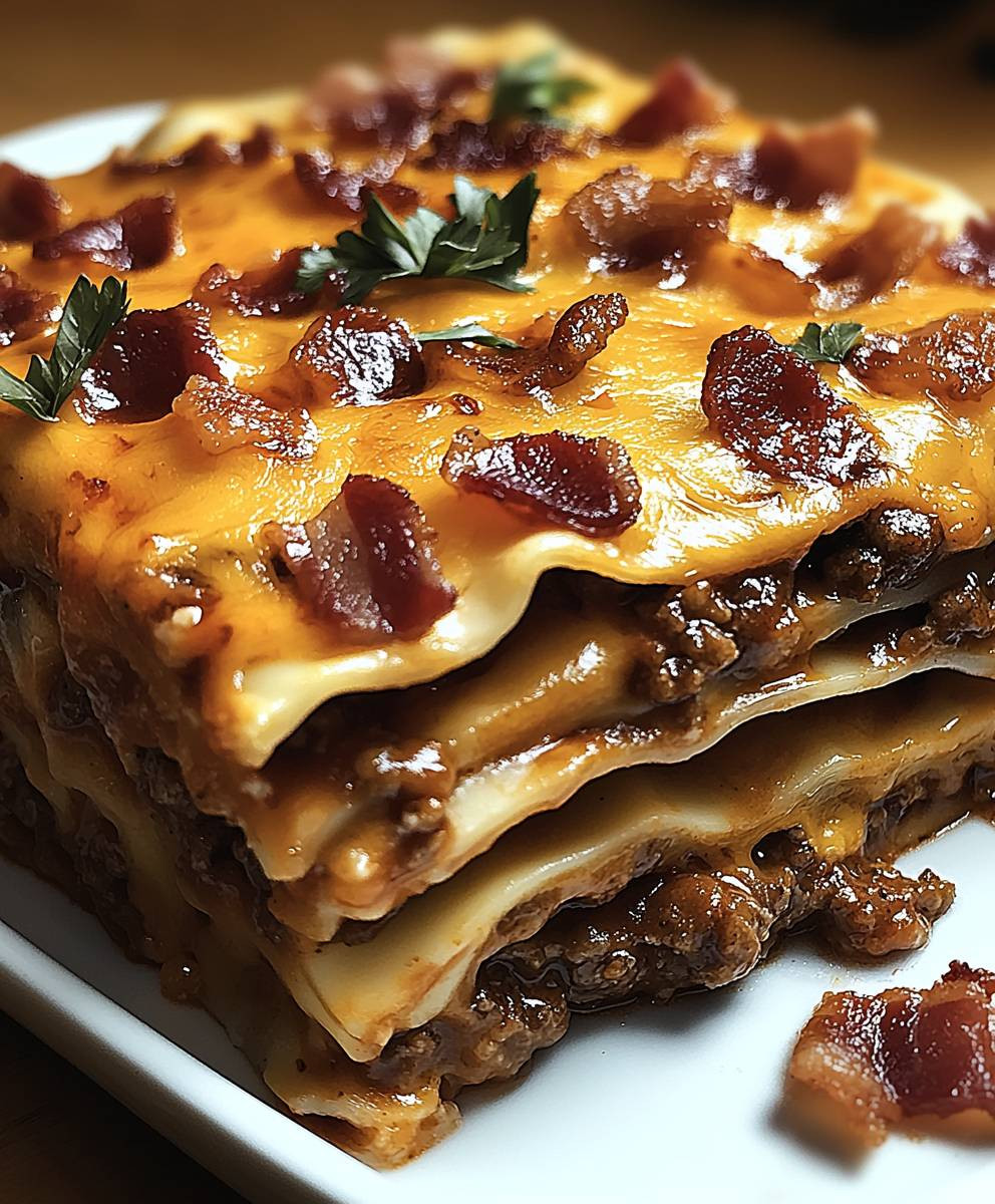 BBQ Bacon Cheeseburger Lasagna