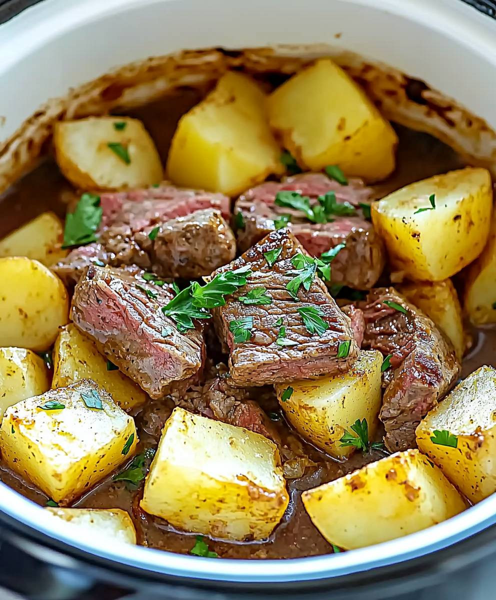 Slow Cooker Steak Casserole