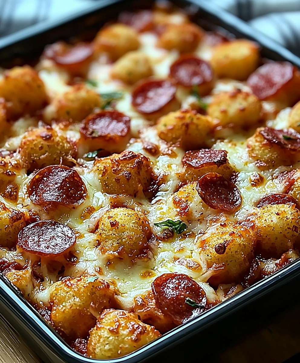 Pizza Tot Casserole Dish