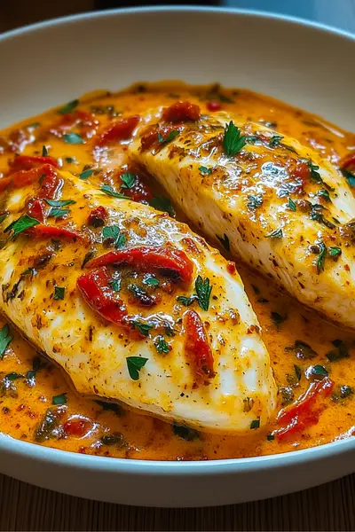 Tilapia in Roasted Pepper Sauce: Light, Creamy, and Full of Flavor