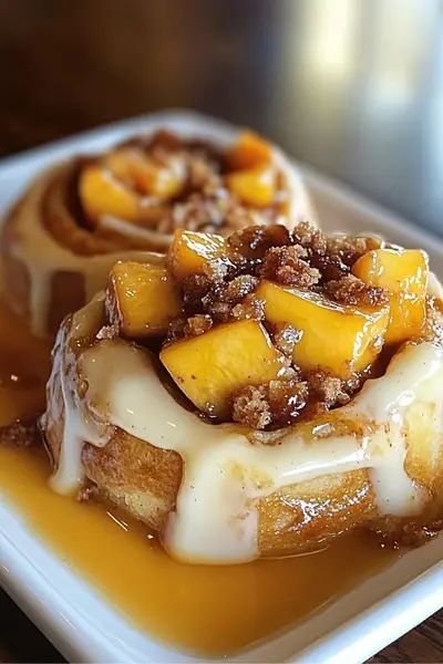 Peach Cobbler Cinnamon Rolls Recipe