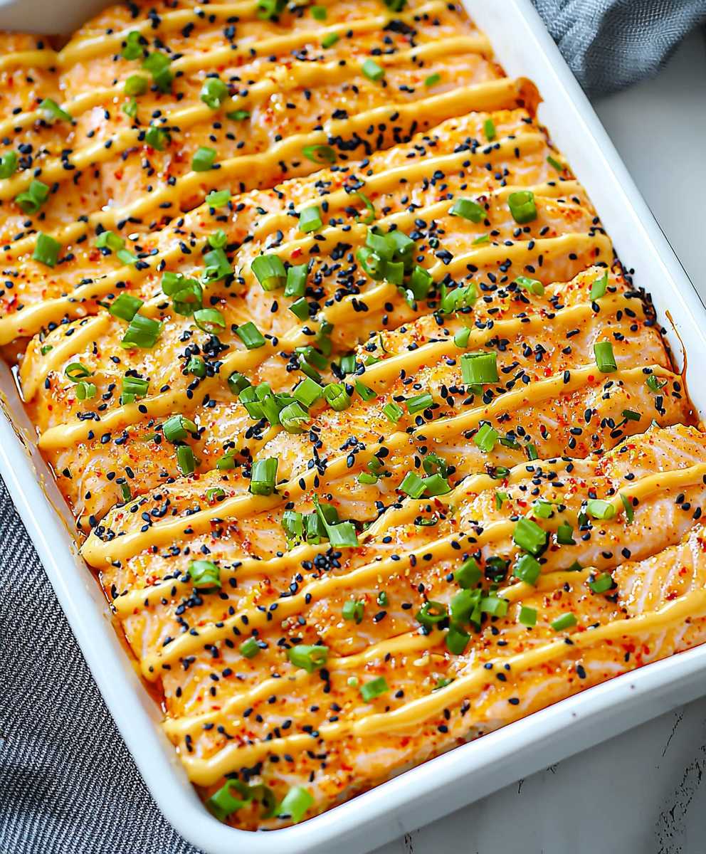 Salmon sushi bake