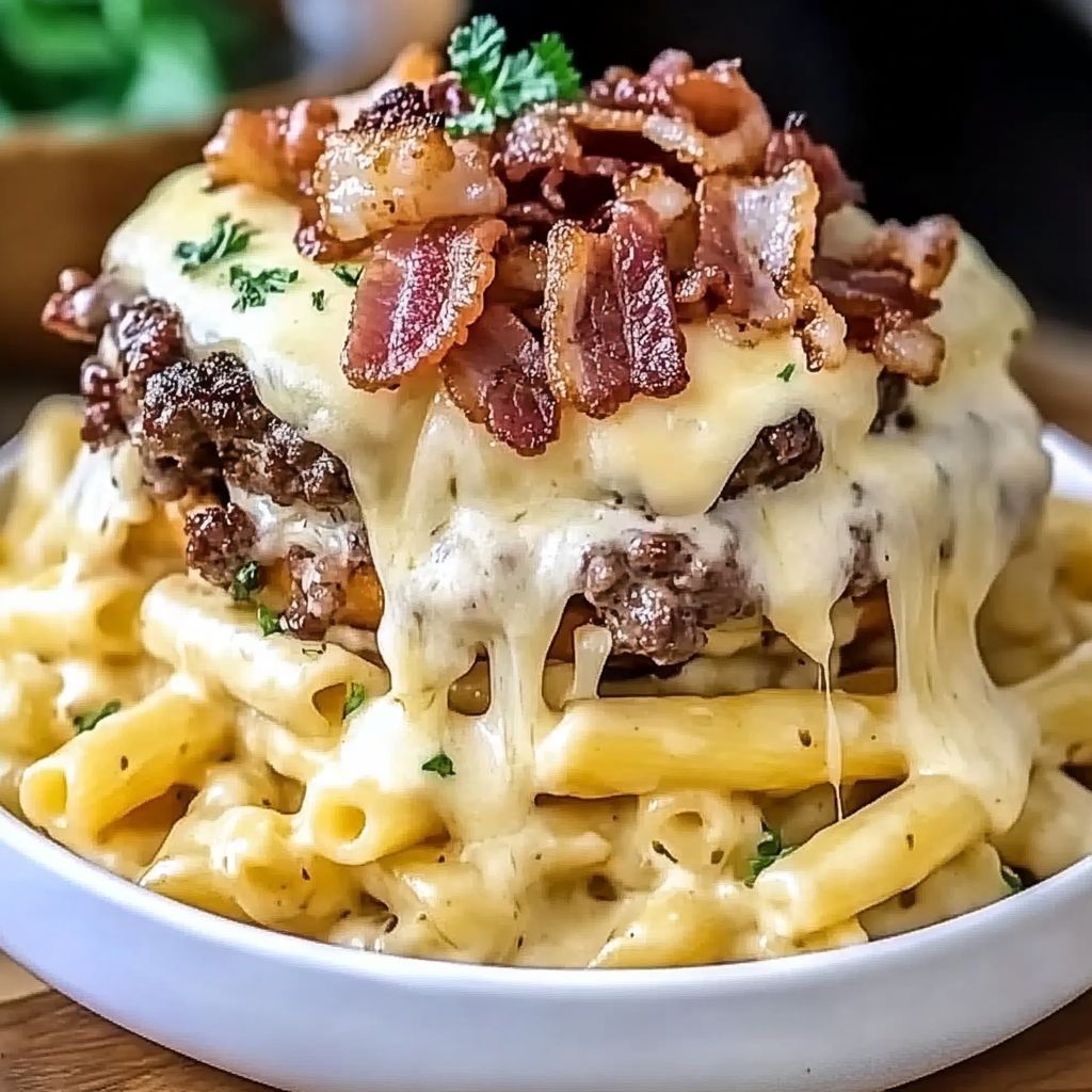 Cheeseburger Alfredo Pasta