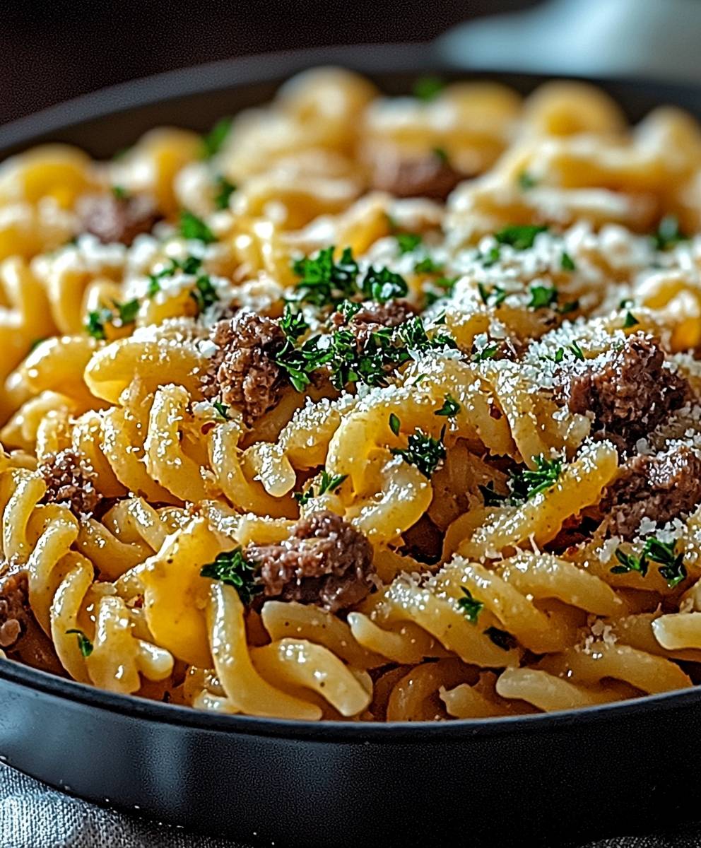 Beef and Cheddar Pasta
