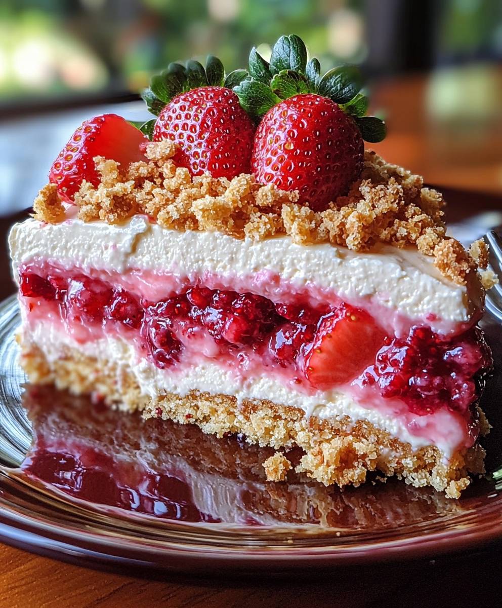 Strawberry Crunch Cheese Cake