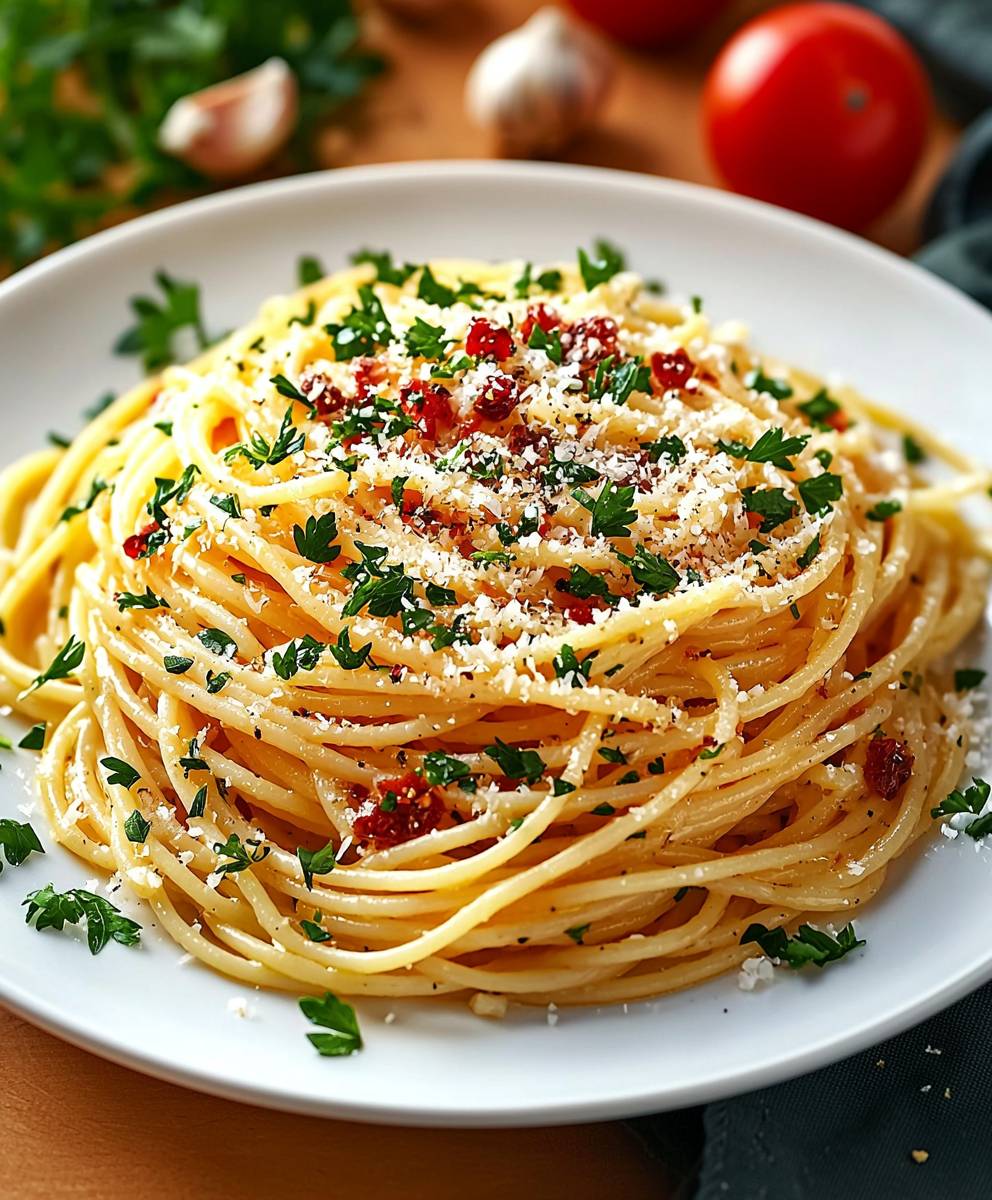 Spaghetti garlic oil