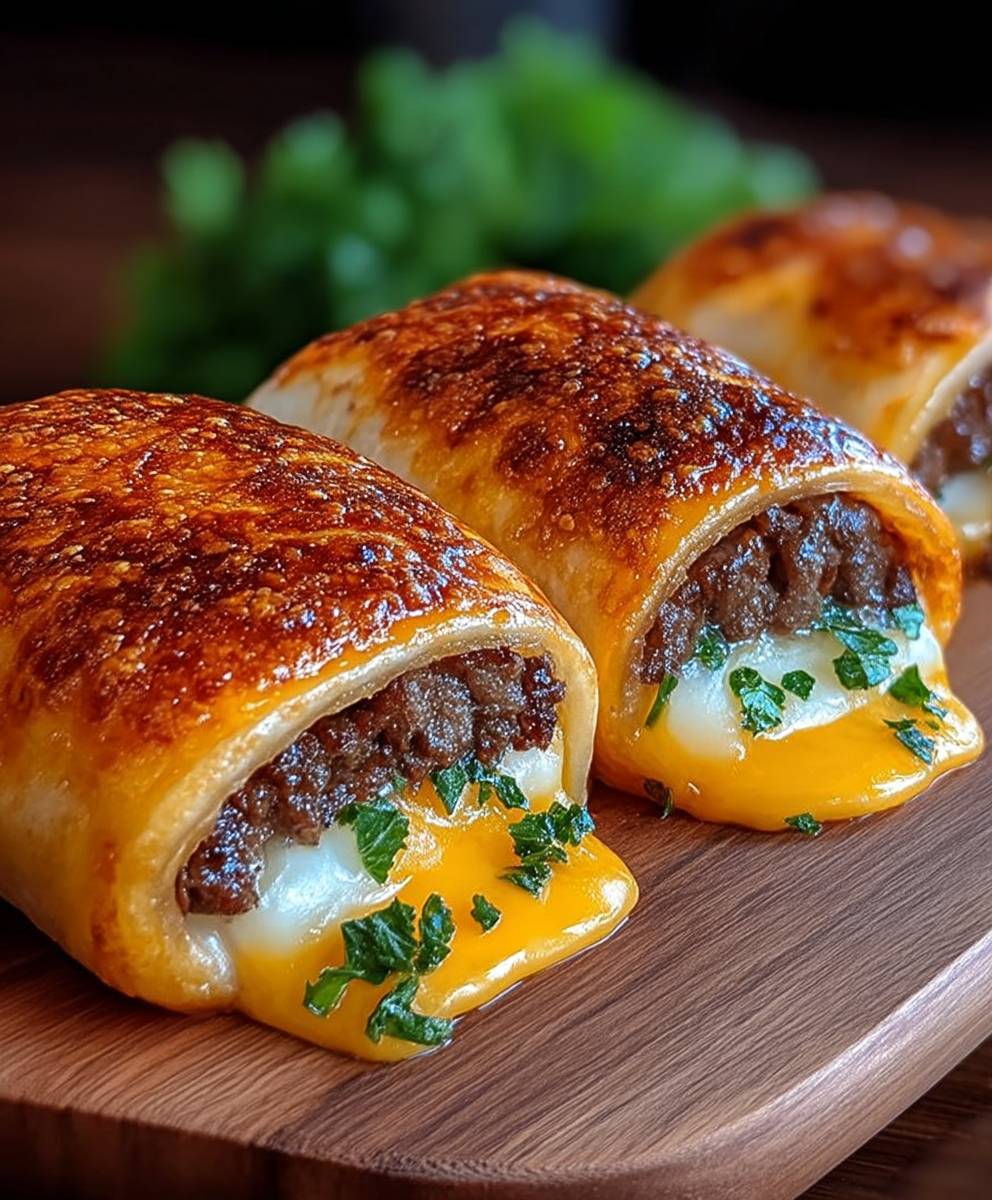 Garlic Butter Cheeseburger Rollups