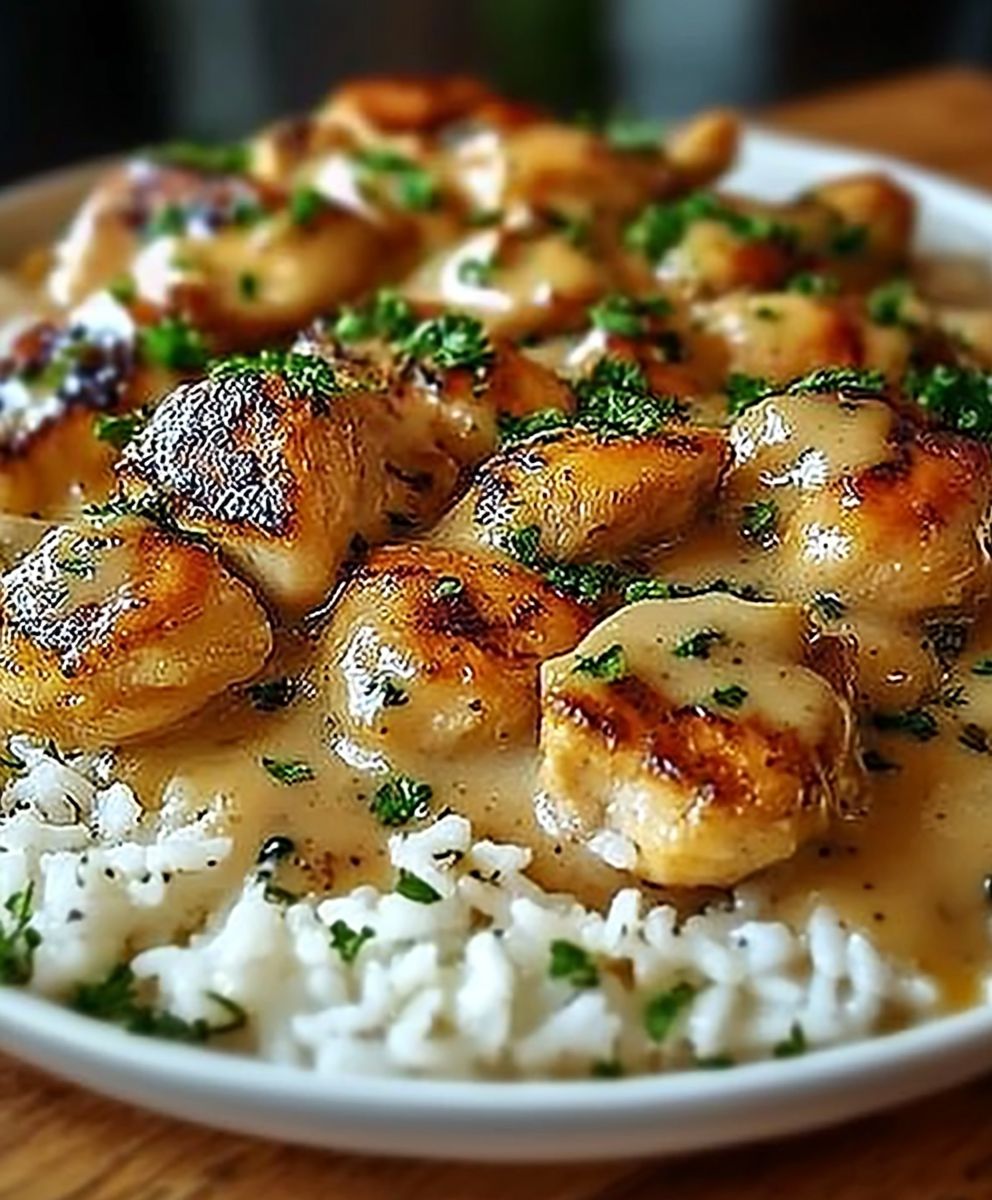 Creamy Smothered Chicken Rice