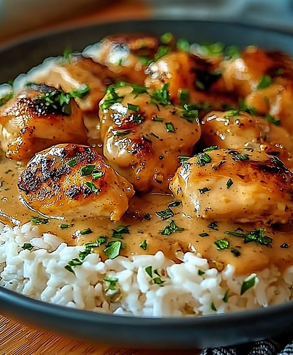 Creamy Smothered Chicken Rice
