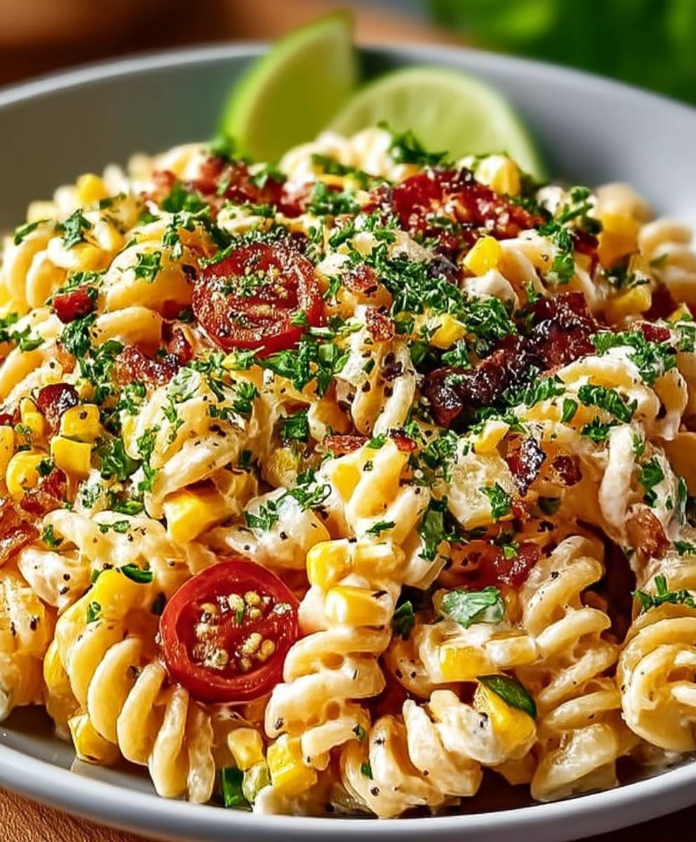 Mexican street corn pasta salad
