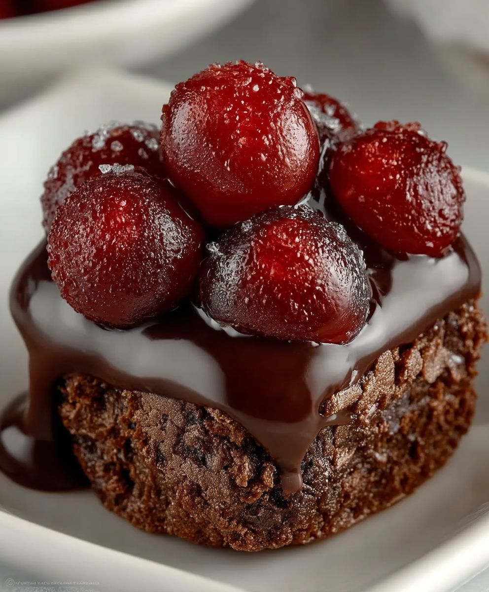 Chocolate Cherry Brownie Bombs