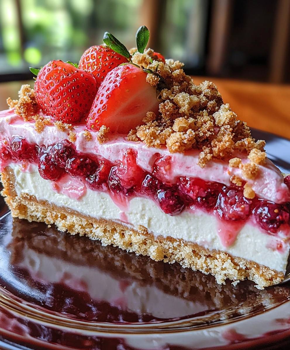 Strawberry Crunch Cheese Cake