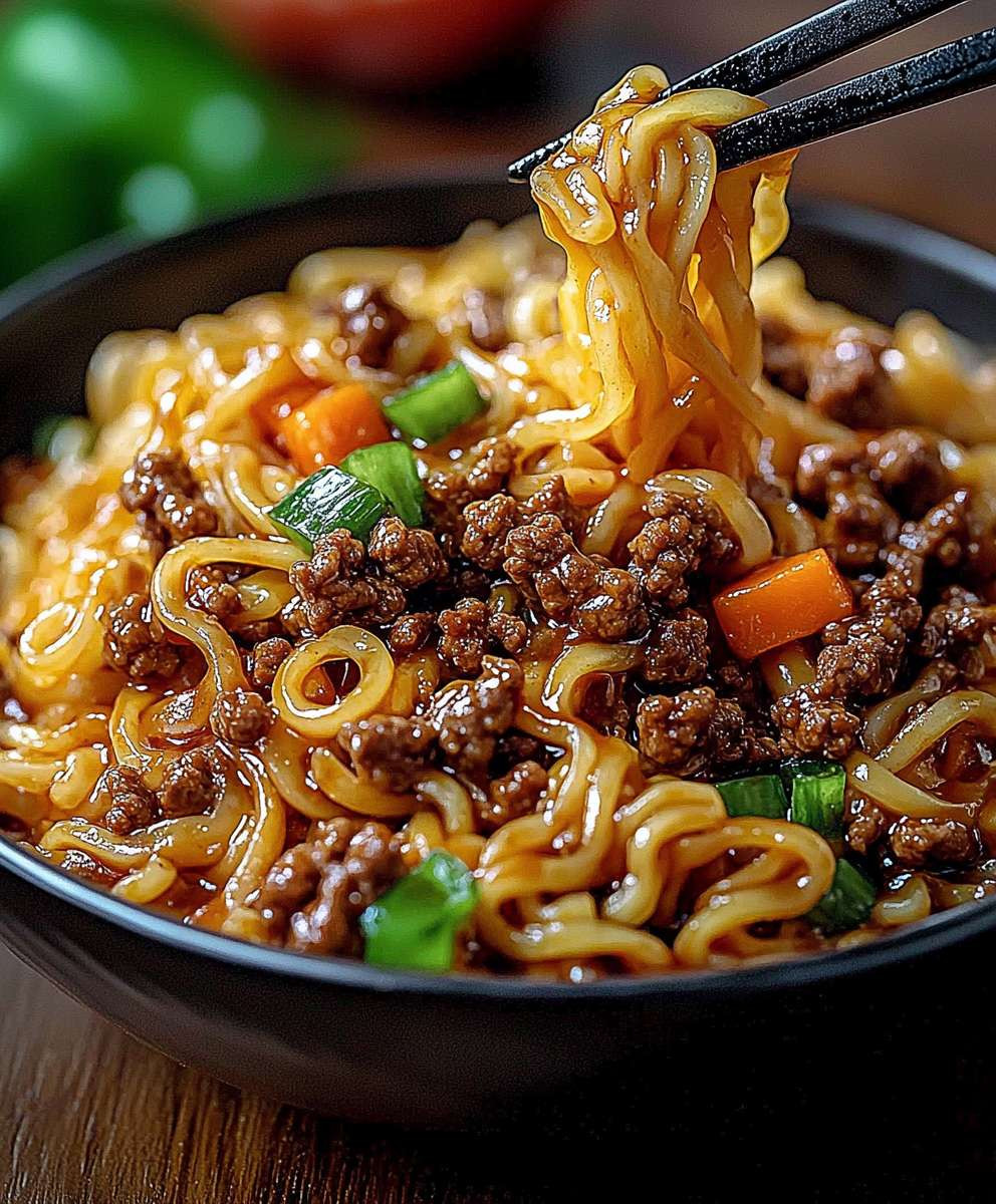 Mongolian Ground Beef Noodles