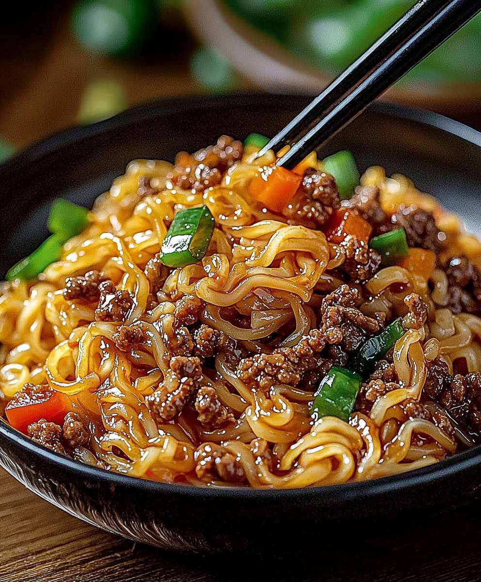 Mongolian Ground Beef Noodles