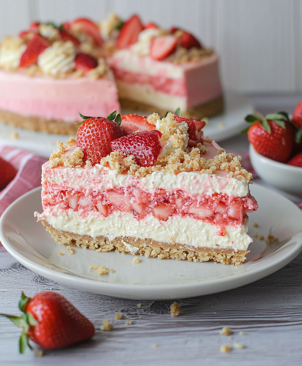 Strawberry Crunch Cheesecake Dessert
