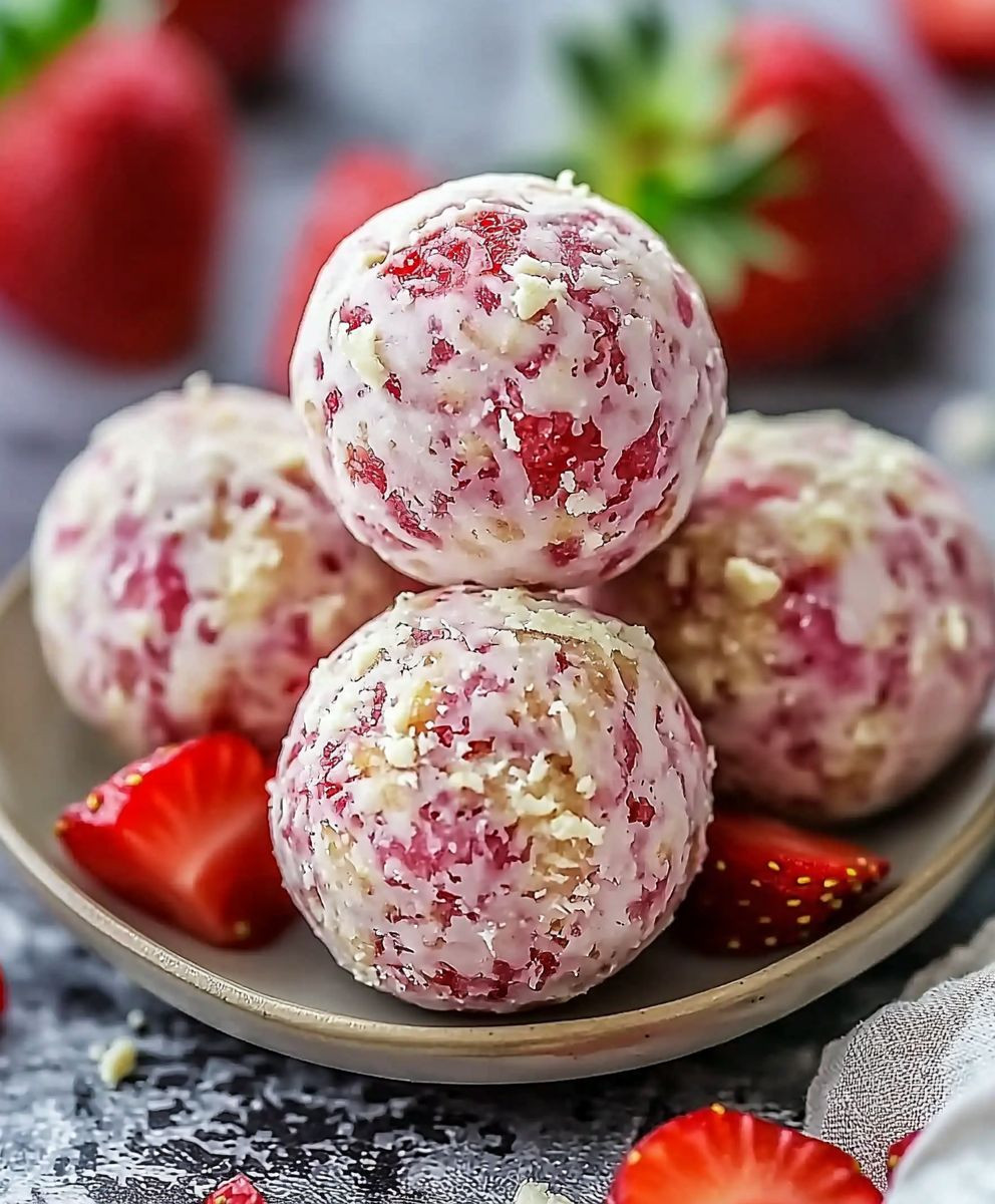 Strawberry Cheesecake Protein Balls