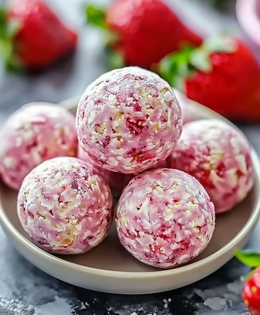 Strawberry Cheesecake Protein Balls