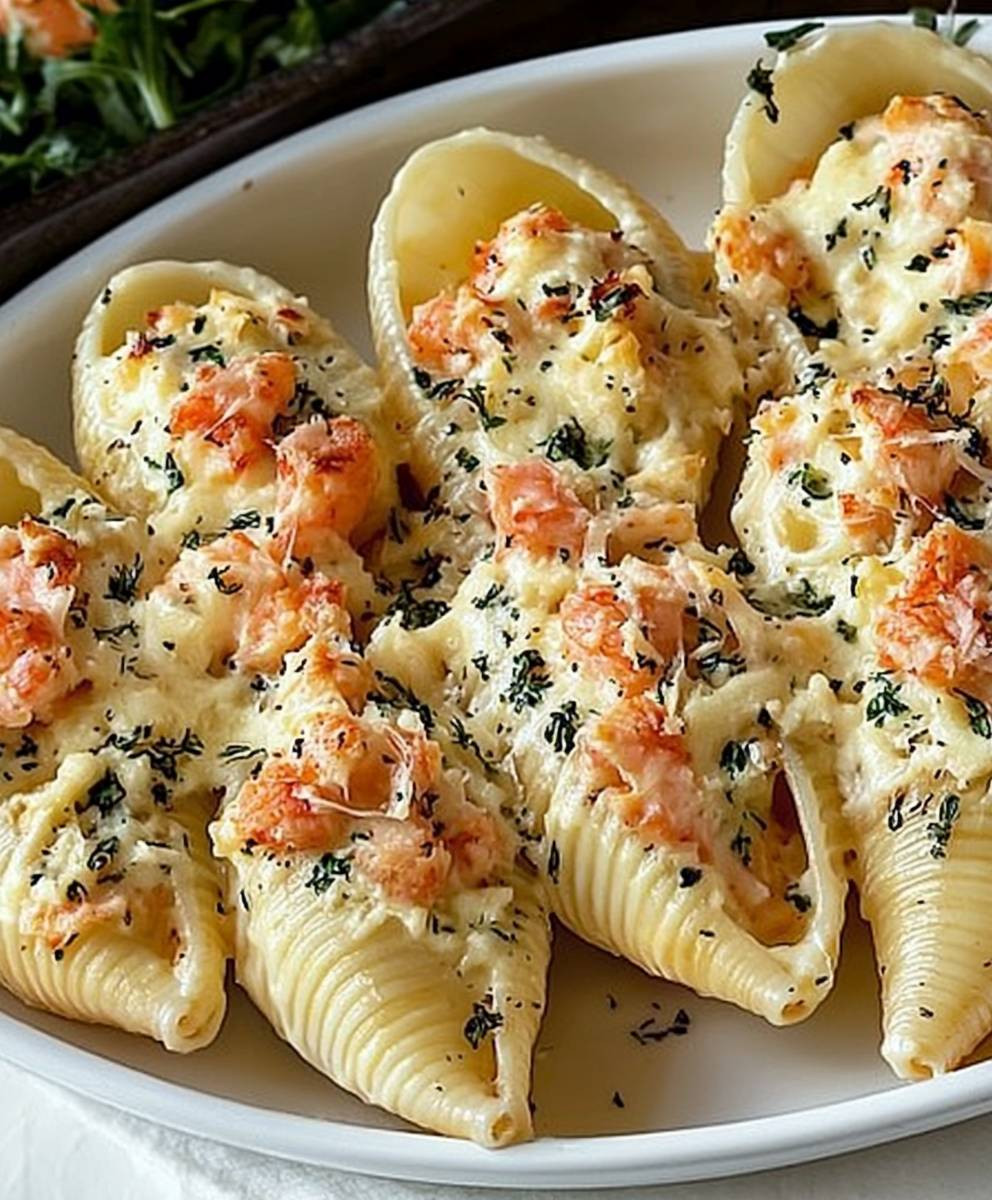 Creamy Seafood Stuffed Shells