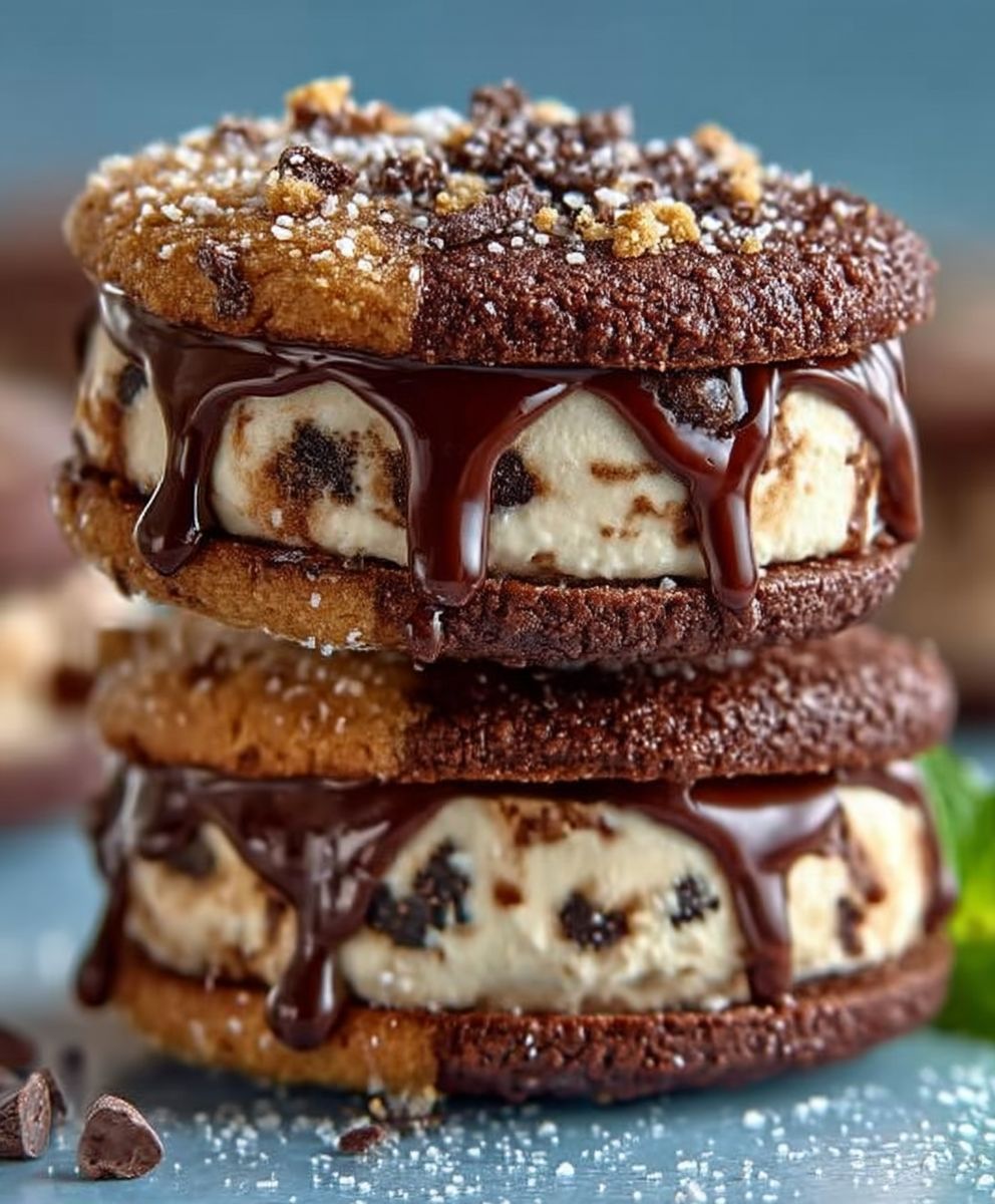 Brownie cookie dough sandwich