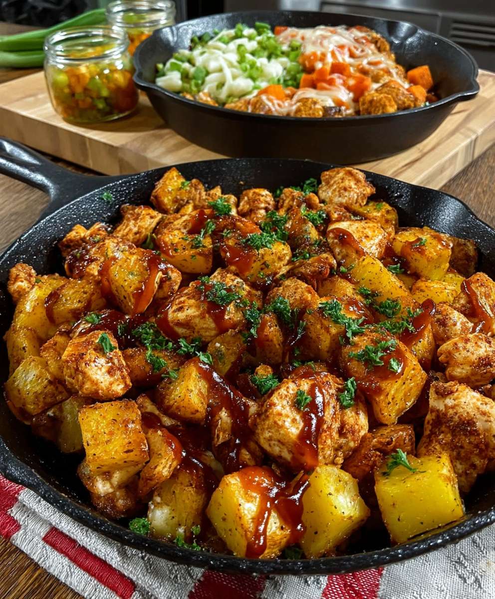 BBQ chicken potato skillet