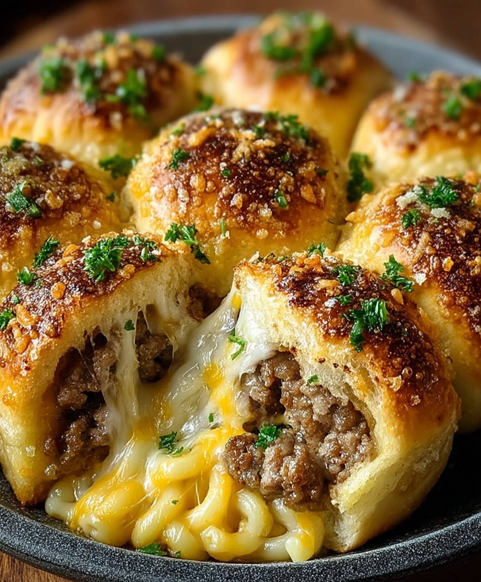 Garlic Parmesan Cheeseburger Bombs