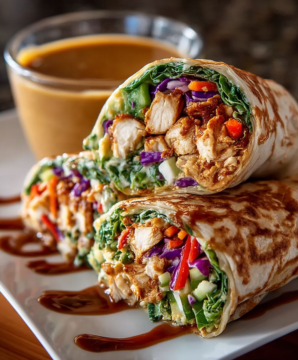 Thai Peanut Chicken Wraps