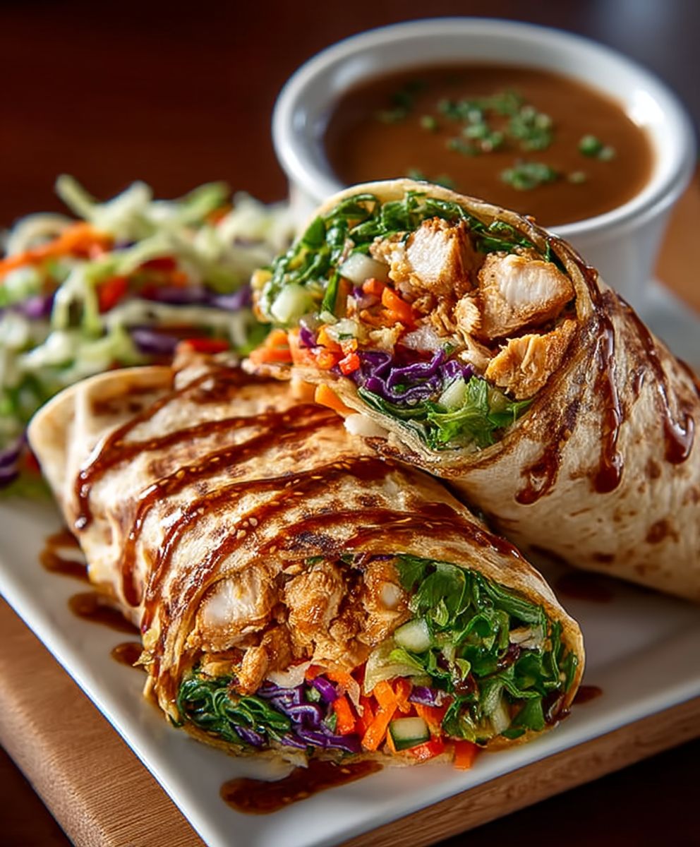 Thai Peanut Chicken Wraps
