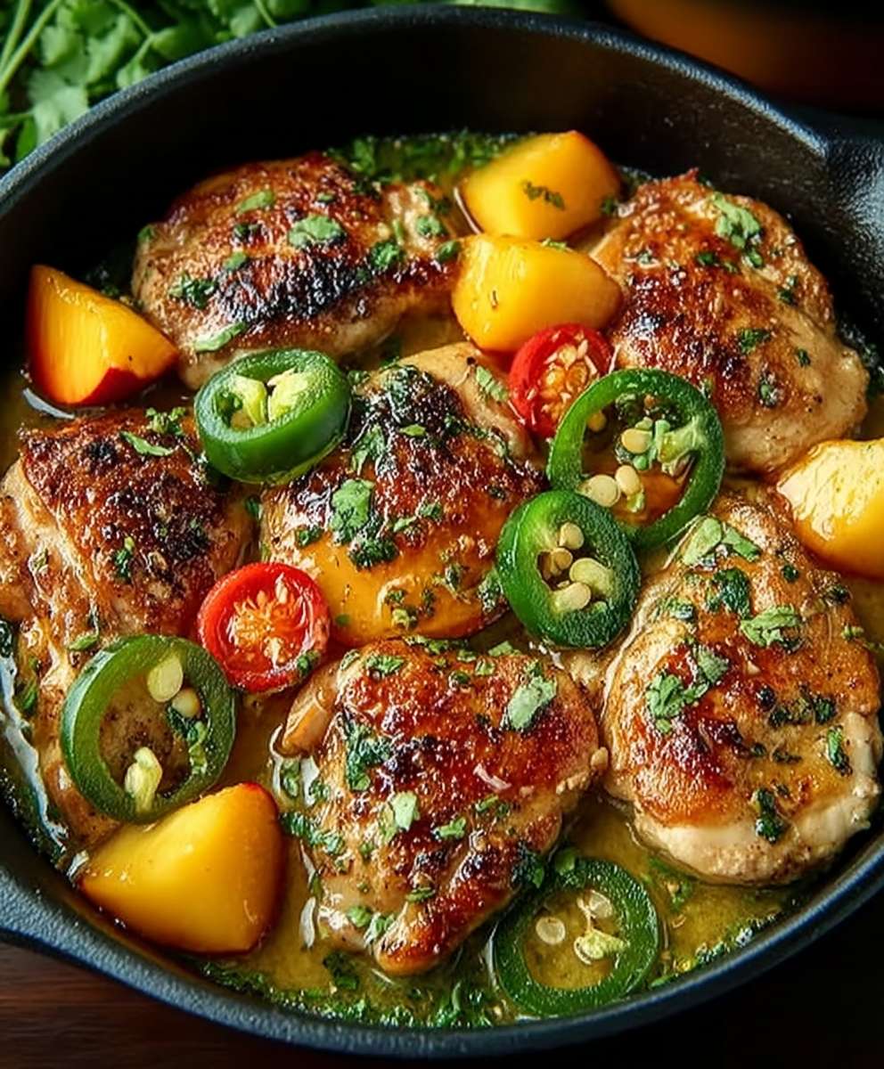 Jalapeno peach chicken