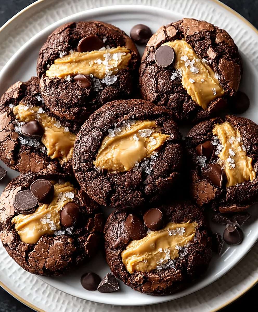 Peanut butter filled brownie cookies