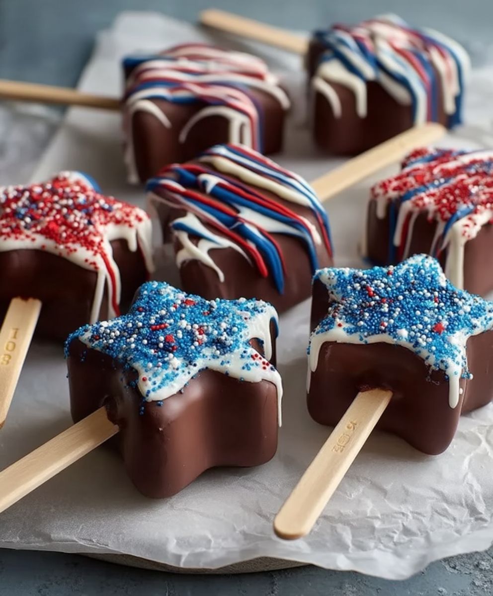 Fourth July cheesecake pops