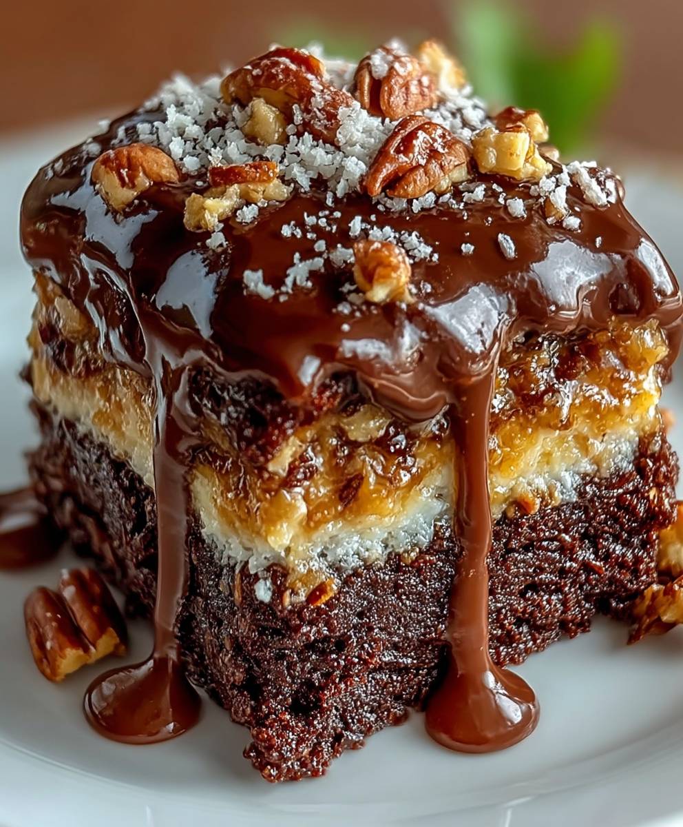 German Chocolate Poke Cake