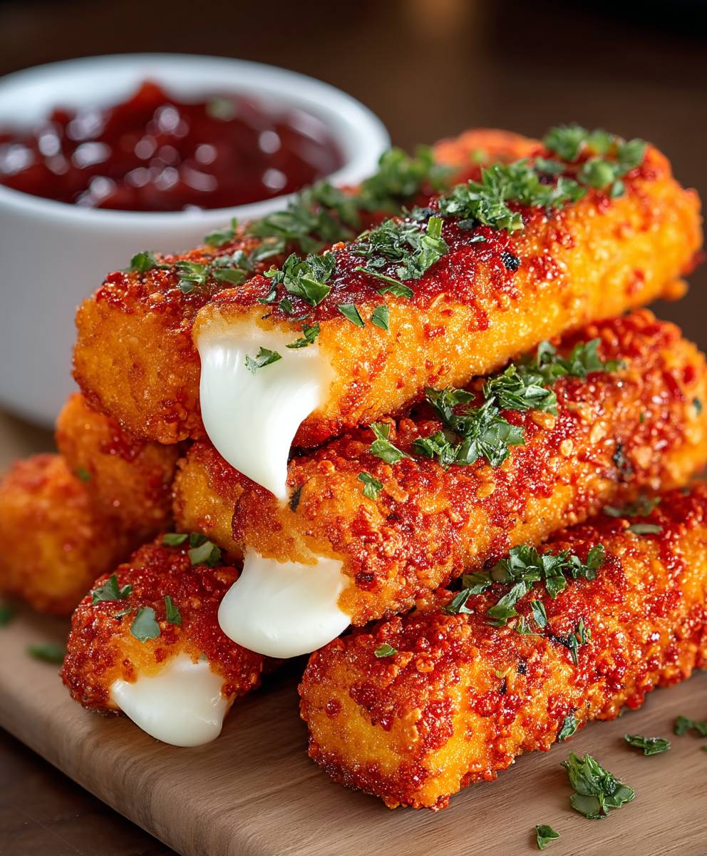 Hot Cheeto Mozzarella Sticks