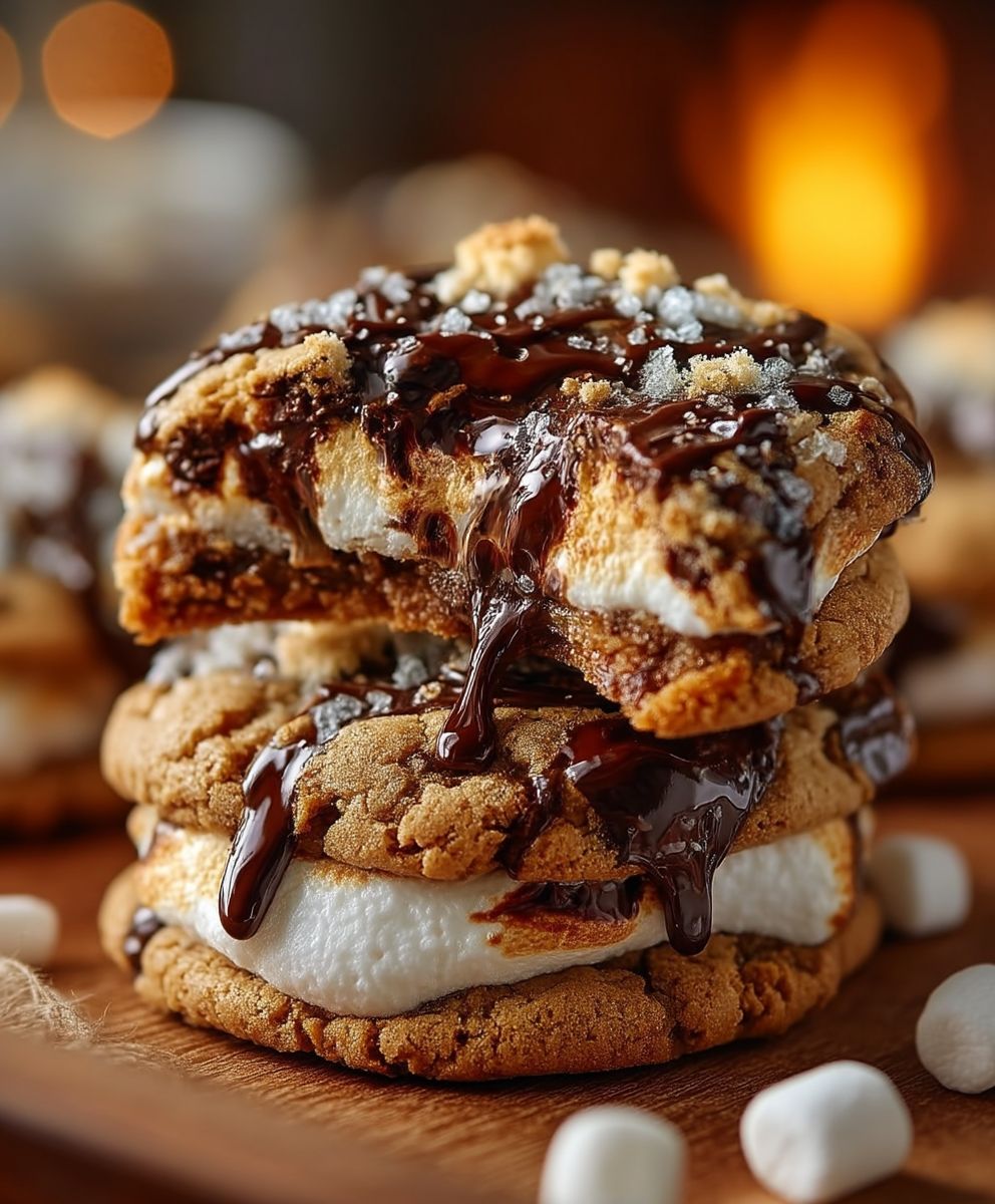 Smores cookies marshmallow chocolate