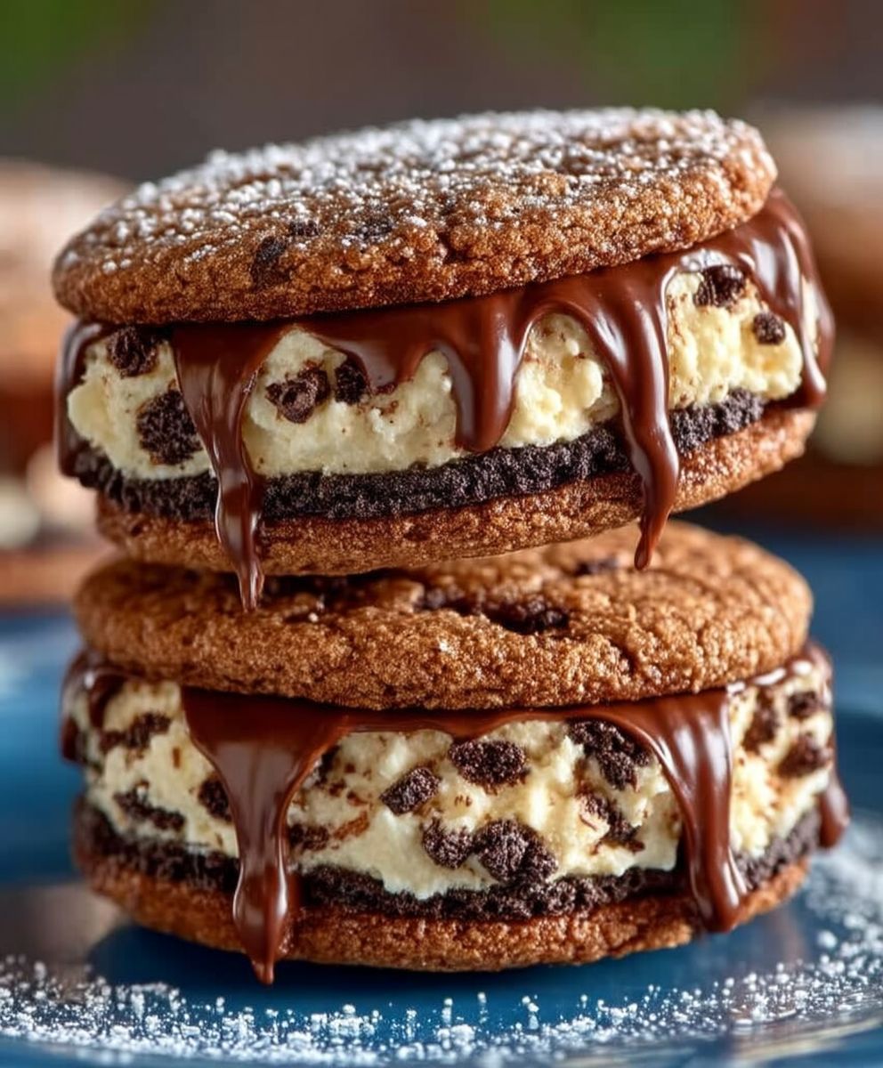 Brownie cookie dough sandwich