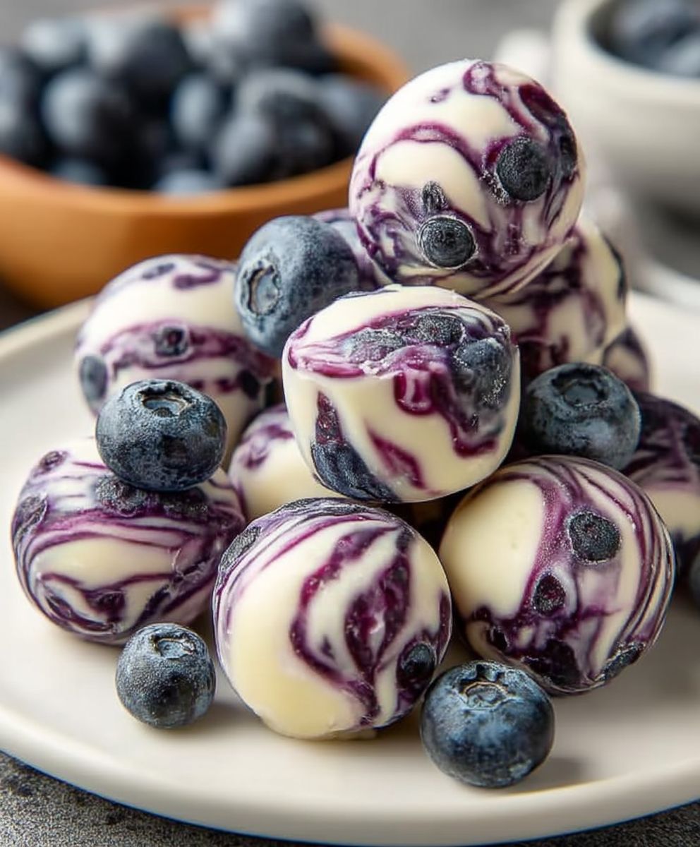 Blueberry swirl yogurt bites